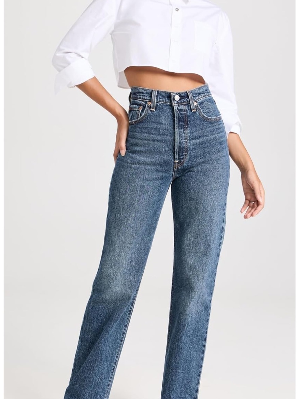 Levi's ribcage Dark Blue Straight Leg Jeans